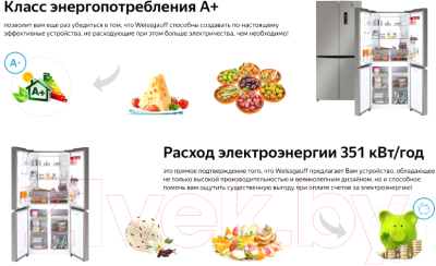 Изображение товара Холодильник с морозильником Weissgauff WCD 450 X NoFrost Inverter