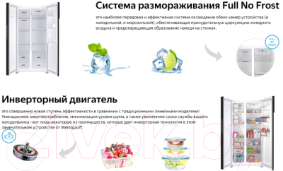 Изображение товара Холодильник с морозильником Weissgauff WSBS 600 WG NoFrost Inverter