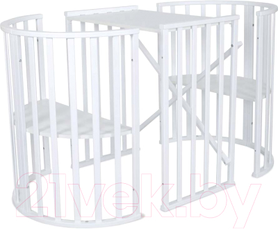 Детская кровать-трансформер INDIGO Омега New 6 в 1 с поперечным маятником / 103121 (белый)