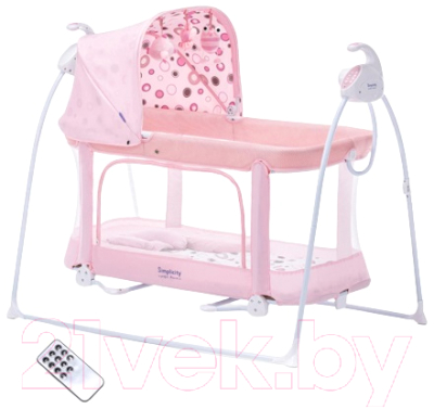 Качели для новорожденных Simplicity Auto / 4030 (розовый)