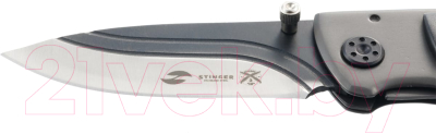 Нож складной STINGER FB0072 (черный/серебристый/серый)