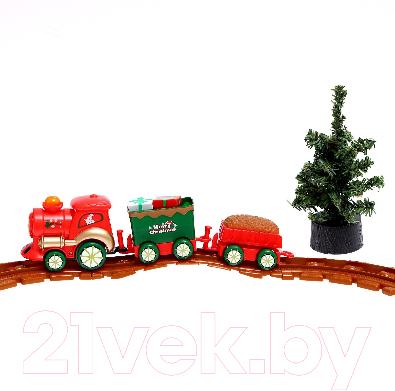 Железная дорога игрушечная Автоград Новогодний поезд / 7774562