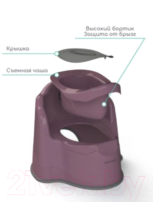 Детский горшок Amarobaby Ergonomic с крышкой / AB221103Er/22 (фиолетовый)