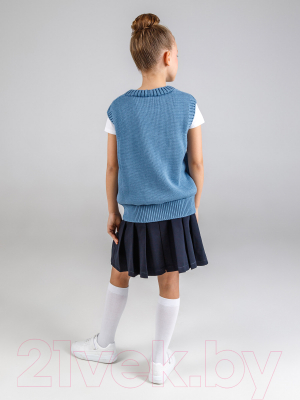 Жилет детский Amarobaby Knit Mild / AB-OD21-KNITM10/19-128 (голубой, р. 128)