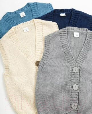 Жилет детский Amarobaby Knit Mild / AB-OD21-KNITM10/19-134 (голубой, р. 134)