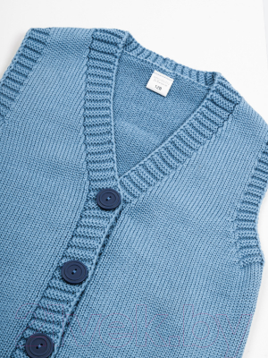 Жилет детский Amarobaby Knit Mild / AB-OD21-KNITM10/19-134 (голубой, р. 134)