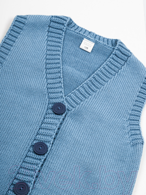 Жилет детский Amarobaby Knit Mild / AB-OD21-KNITM10/19-140 (голубой, р. 140)