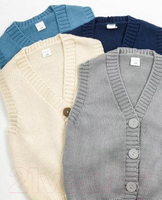 Жилет детский Amarobaby Knit Mild / AB-OD21-KNITM10/20-128 (синий, р. 128)