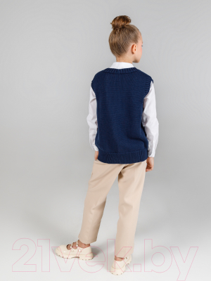 Жилет детский Amarobaby Knit Mild / AB-OD21-KNITM10/20-128 (синий, р. 128)