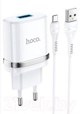 Зарядное устройство сетевое Hoco N1 Ardent + кабель Micro / 30961 (белый)