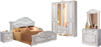 Комплект мебели для спальни Империал Амелия 160 МИ без ОМ ШК-4 (белый/золото) - 