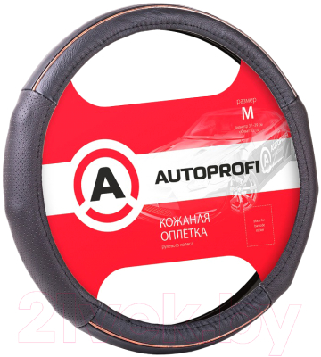 Оплетка на руль Autoprofi AP-1060 BK/BK (M)