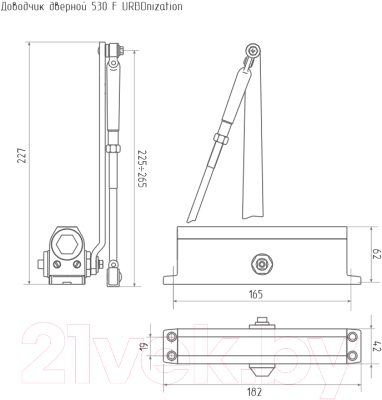 Изображение товара Доводчик с рычагом Нора-М URBOnization 530 F (серебристый)