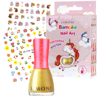Лак для ногтей детский Limoni Bambini Nail Art №26 тон 2+наклейки 1423+1731 - 