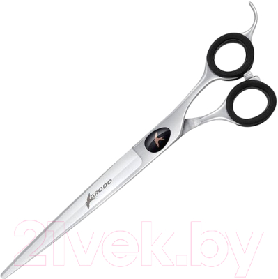 Ножницы для стрижки животных GRODO Silk Slice прямые с большим черным винтом 7.0 / 20B170
