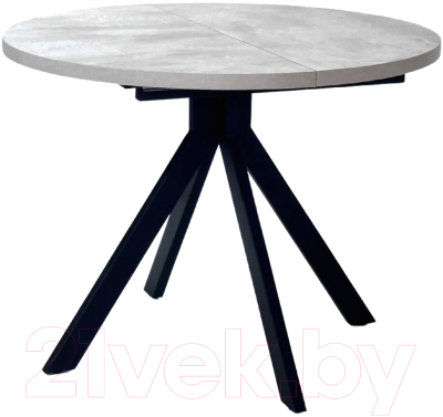 Обеденный стол M-City Корфу 100 раскладной / 461MC05180 (цемент светлый/черный)