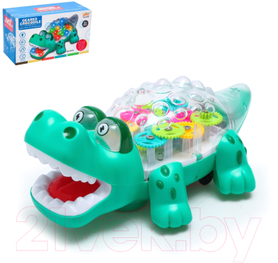 Интерактивная игрушка Sima-Land Крокодил Шестеренки 7651305 / 5937B (зеленый)