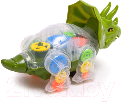 Интерактивная игрушка Sima-Land Динозавр Шестеренки 7817353 / QF05-3 (зеленый)