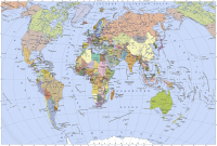 Фотообои листовые Vimala Политическая карта мира (270x400) - 