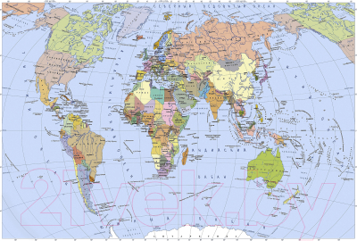 Фотообои листовые Vimala Политическая карта мира (270x400)