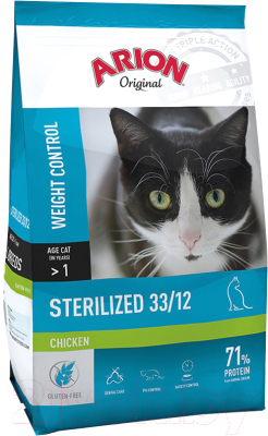 Сухой корм для кошек Arion Original Sterilized с домашней птицей (7.5кг)