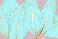 Фотообои листовые Vimala Голубые листья (270x400) - 