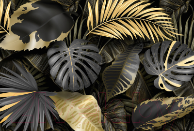 Фотообои листовые Vimala Золотые листья 3 (270x400)