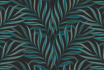 Фотообои листовые Vimala Пальмовые листья на черном (270x400)