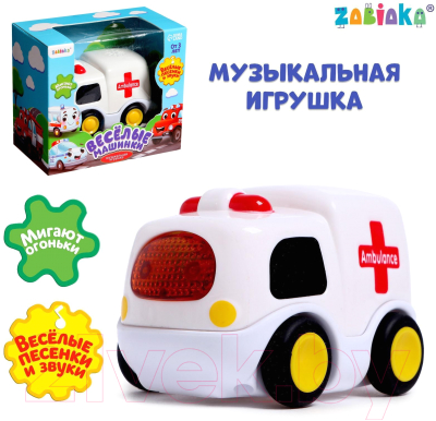 Развивающая игрушка Zabiaka Машина скорой помощи / 4994549 (белый)