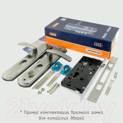 Изображение товара Замок врезной Нора-М N200 (108)-68мм П (матовый никель)