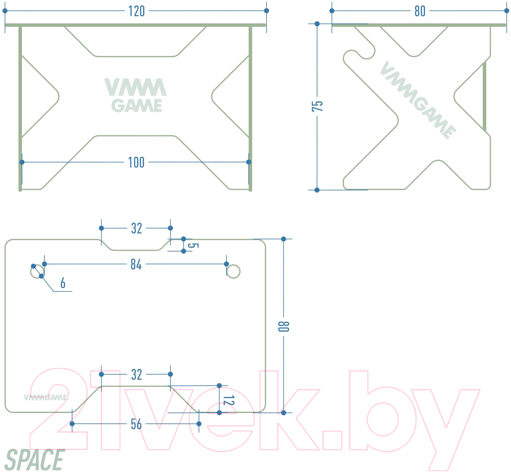 Геймерский стол Vmmgame Space 120 Dark / ST-1-BS-1-BBK_120SET