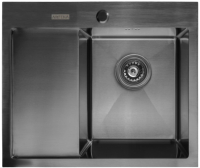 Мойка кухонная Arfeka AF PVD Nano 65x50.5 (правый, черный) - 