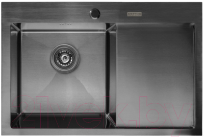 Мойка кухонная Arfeka AF PVD Nano 78x50.5 (левый, черный)