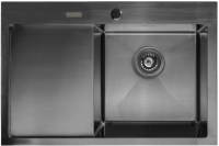 Мойка кухонная Arfeka AF PVD Nano 78x50.5 (правый, черный) - 
