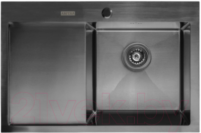 Мойка кухонная Arfeka AF PVD Nano 78x50.5 (правый, черный)