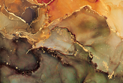 Фотообои листовые Vimala Флюиды оранжевые (270x400)
