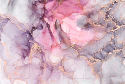 Фотообои листовые Vimala Флюиды серо-розовые (270x400)