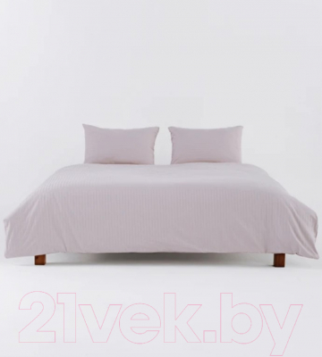 Изображение товара Комплект постельного белья GoodNight Страйп-сатин Евро / 339352 (50x70, светло-серый)