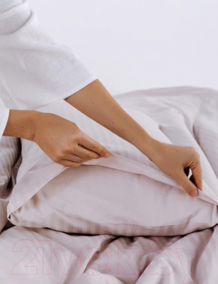 Изображение товара Комплект постельного белья GoodNight Страйп-сатин Евро / 339352 (50x70, светло-серый)