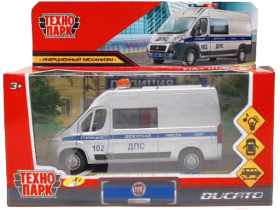 Автомобиль игрушечный Технопарк Fiat Ducato Полиция / DUCATO-14SLPOL-SR
