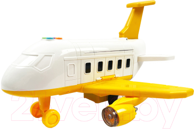 Игровой набор Sharktoys Самолет строительный / 280000011 (желтый)