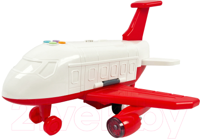 Игровой набор Sharktoys Самолет пожарный + 4 авто / 280000013 (красный)