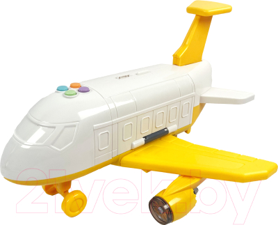 Игровой набор Sharktoys Самолет + 4 авто / 280000014 (желтый)