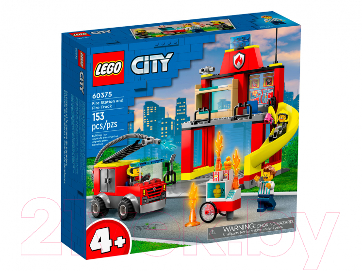 Конструктор Lego City Пожарная часть и пожарная машина / 60375