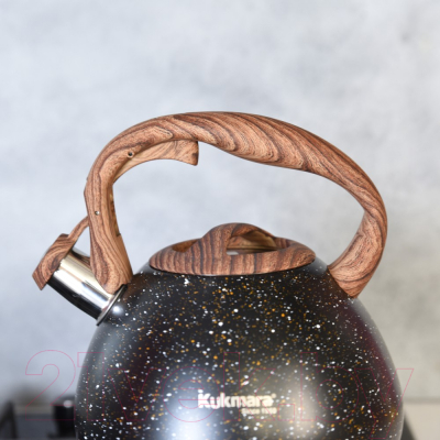 Чайник со свистком Kukmara Черный мрамор kuk-07 / 3103555