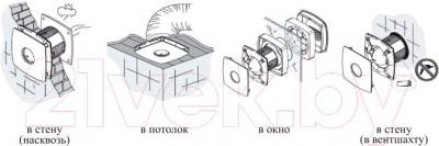 Вентилятор накладной Cata SILENTIS 10 - способы установки