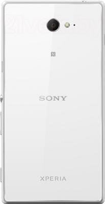 Смартфон Sony Xperia M2 Dual / D2302 (белый) - вид сзади