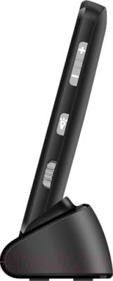 Мобильный телефон Texet TM-B450 (черно-серый) - вид сбоку на подставке