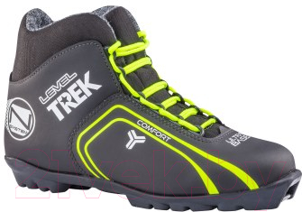 Ботинки для беговых лыж TREK Level 1 N (черный/лайм, р-р 36)
