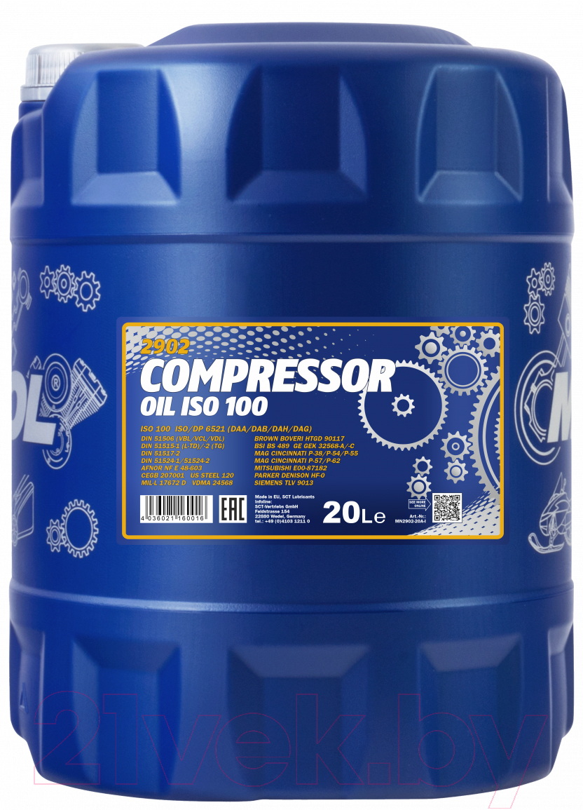 Индустриальное масло Mannol Compressor Oil ISO 100 / MN2902-20